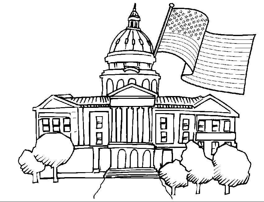 The White House Coloring Page - Coloring Home