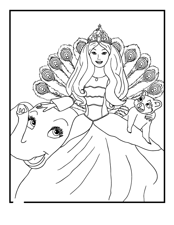 Download Princess Barbie Coloring Page - Coloring Home