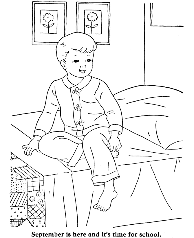 boy in bed Colouring Pages (page 2)