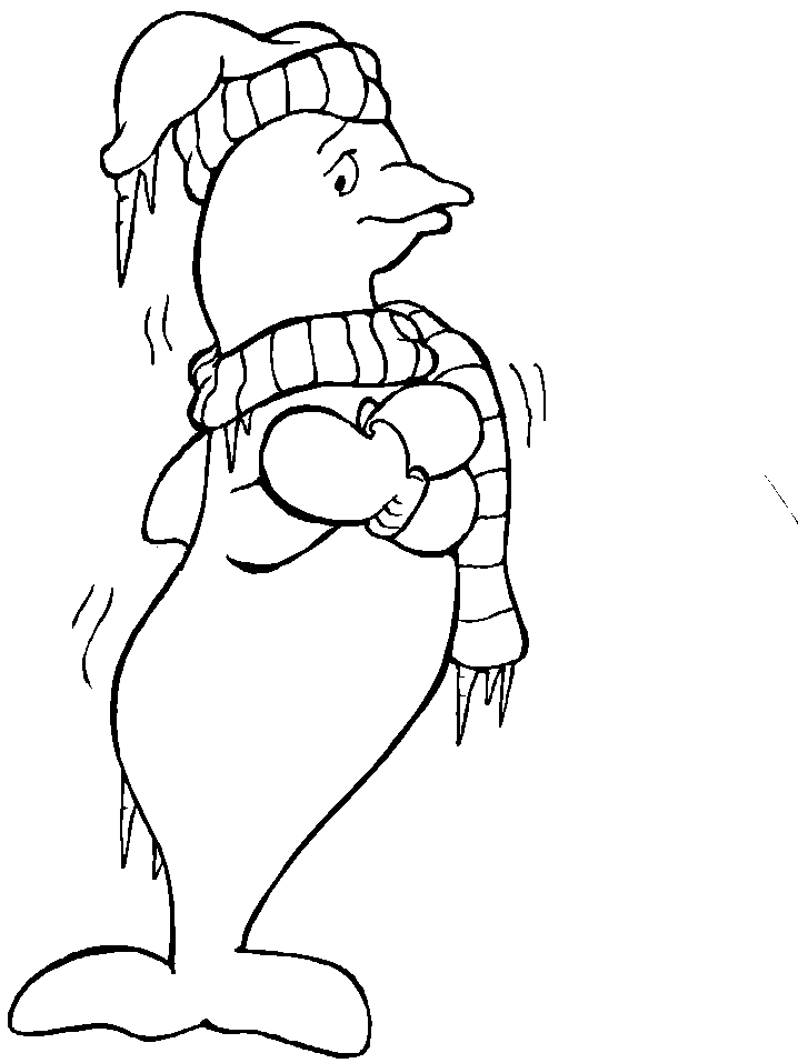 Printable Dolphin Winter Coloring Pages