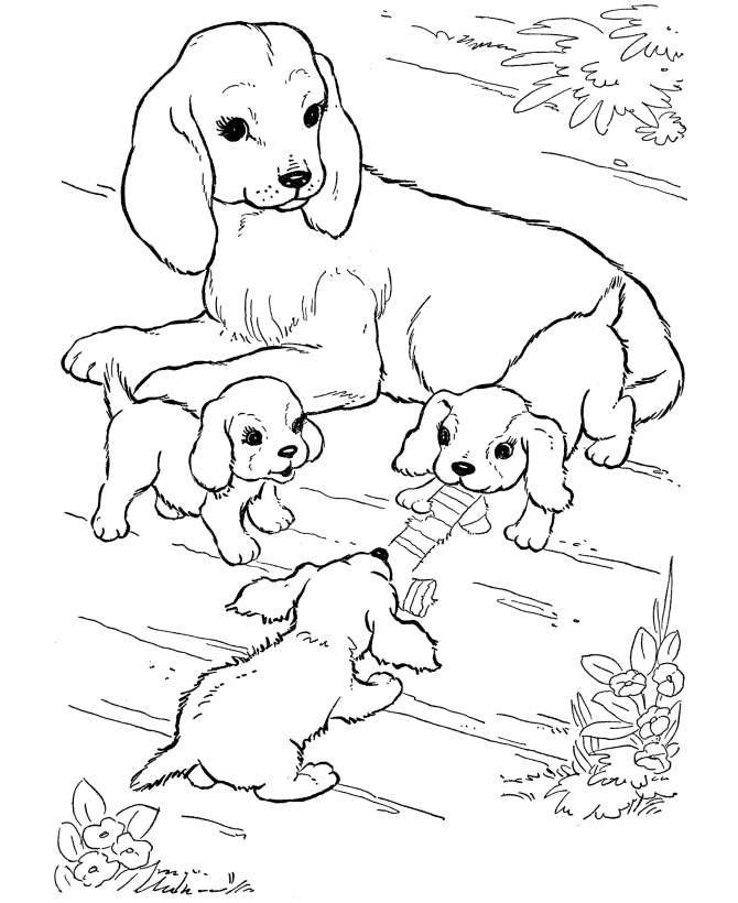 Coloring Pages Of Dogs And Puppies - Free Printable Coloring Pages 
