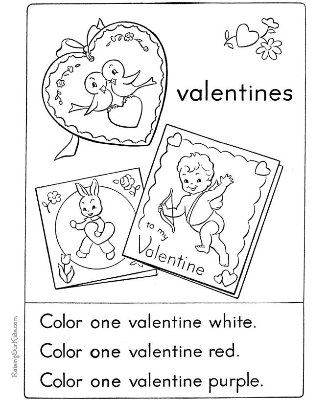 Kid Valentine Card Coloring Pages - 005