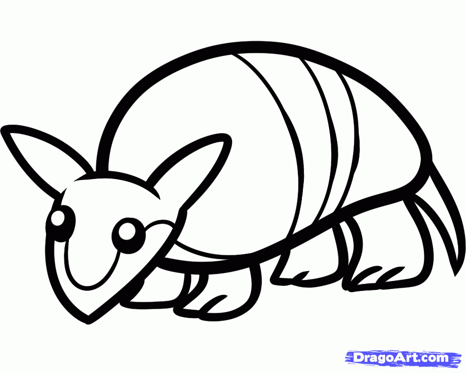 How to Draw an Armadillo for Kids, Step by Step, Animals For Kids 