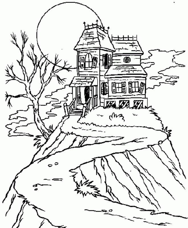 haunted house picture coloring pages 44 - games the sun | games 