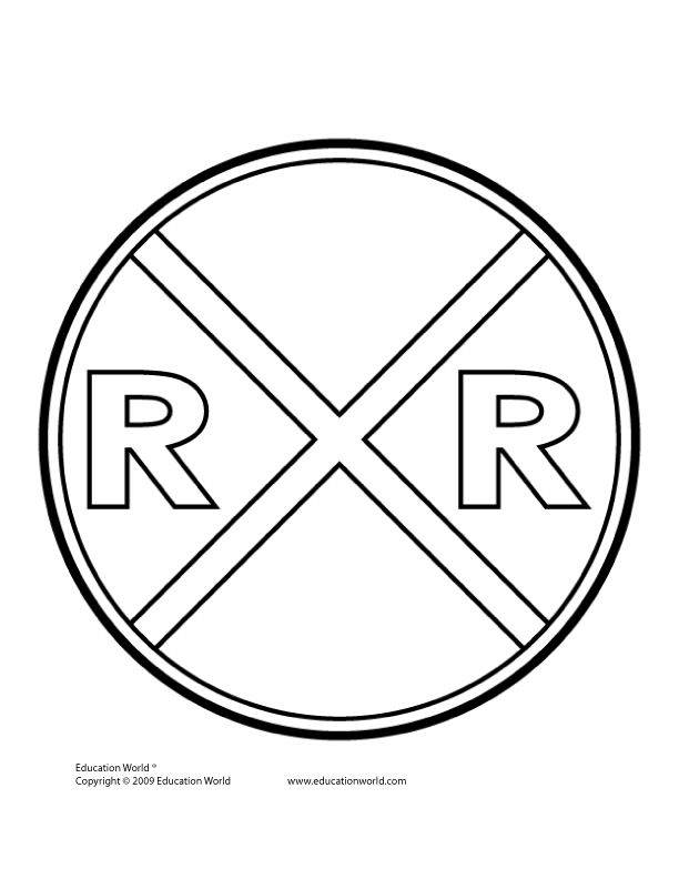 Railroad Sign coloring page | 2nd Birthday party