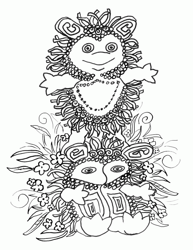 Totem Coloring Page - Mt Jibbaroo Adventure™