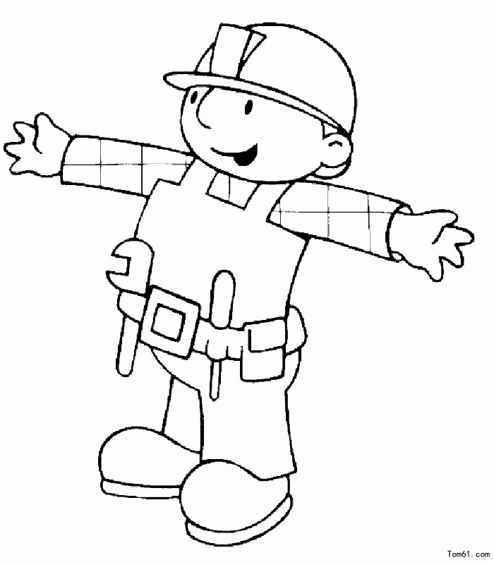 How to draw Bob the Builder - Stick figure-Children's paintings