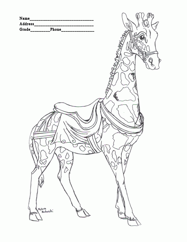 Download Carousel Animals Coloring Pages - Coloring Home