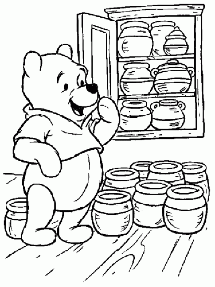 Classic Pooh With Turtles Coloring Pages 553 | Free Printable 