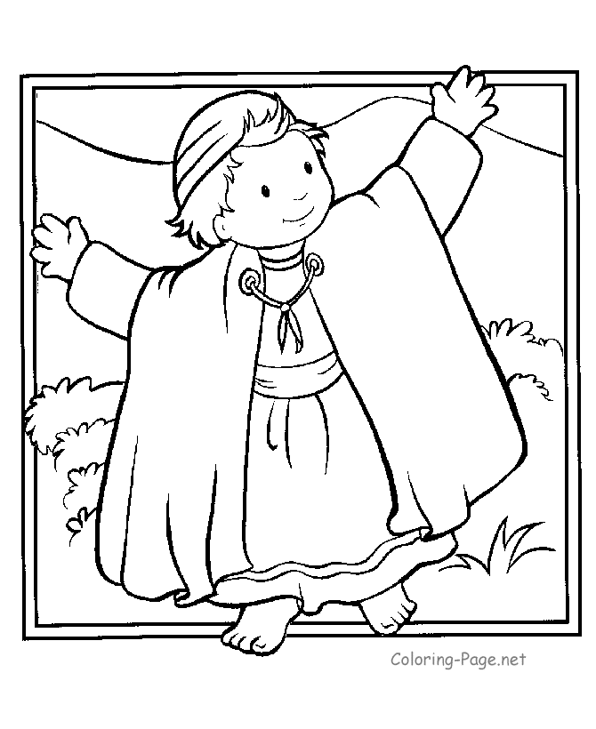 Bible Coloring Pages - Boy Shepherd 2