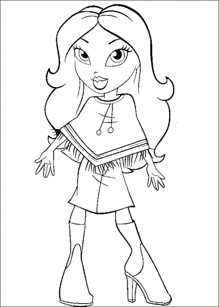 Funny bratz girl – coloring pages for free | Easy Coloring Pages 