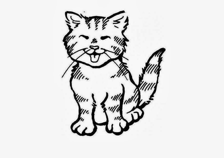 Colour Drawing Free Wallpaper: Cat Coloring Drawing Free wallpaper