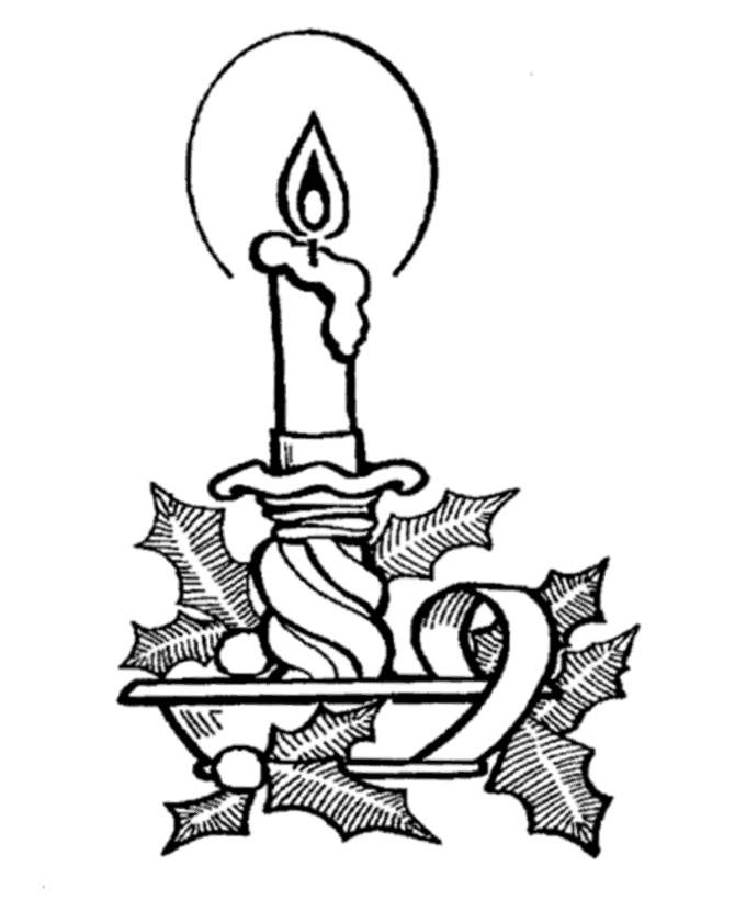 Christmas Candles Coloring pages - Traditional Christmas Candle 