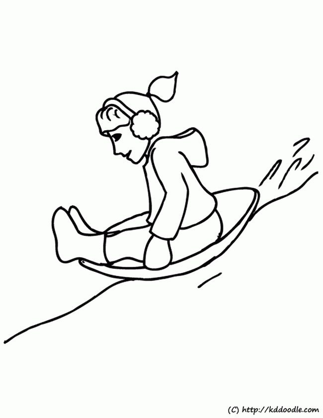 Sledding Coloring Coloring Pages