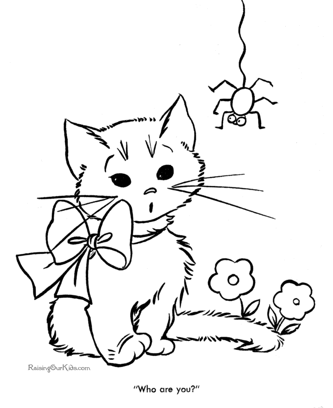 Free Kitten Coloring Picture 041