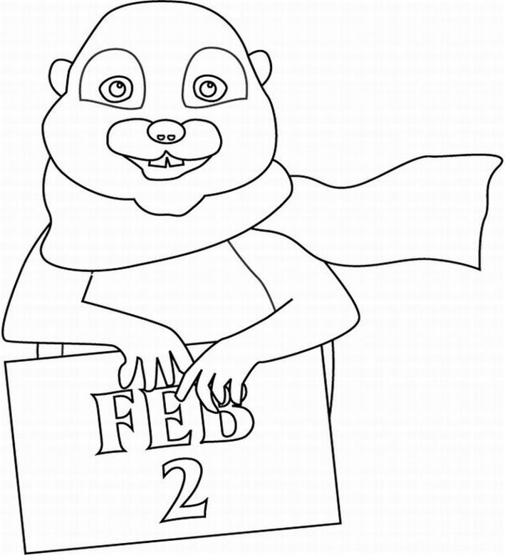 Groundhog Coloring Page Cake Ideas and Designs