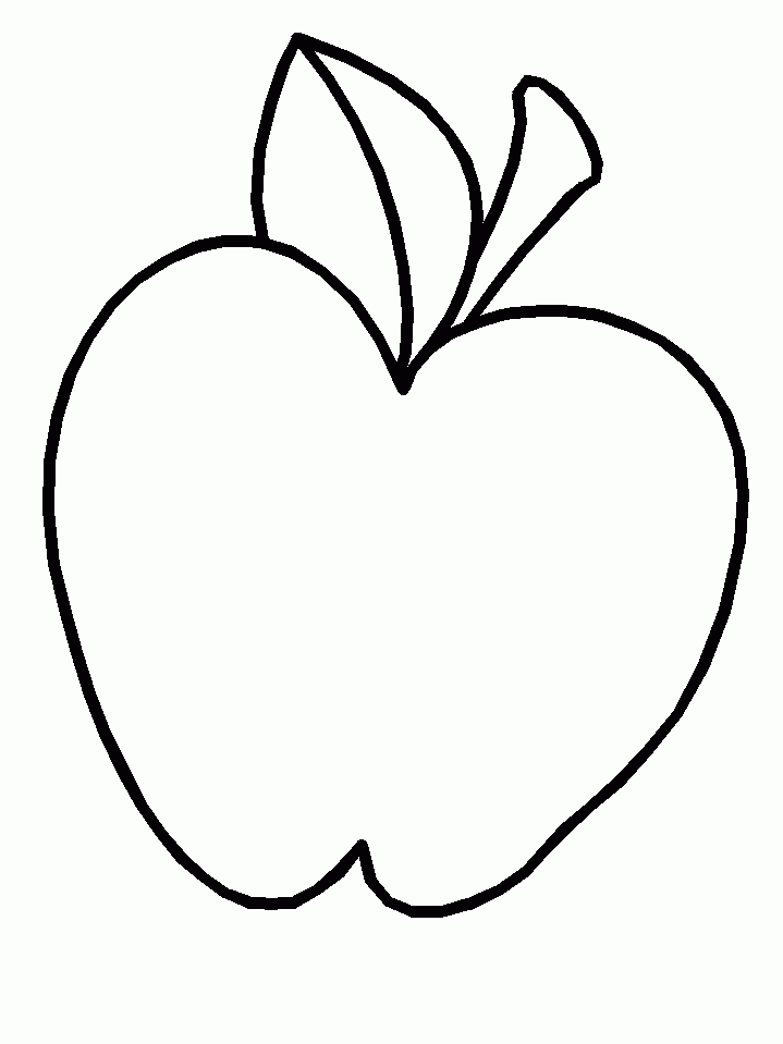 Apple Template For Kids Coloring Home