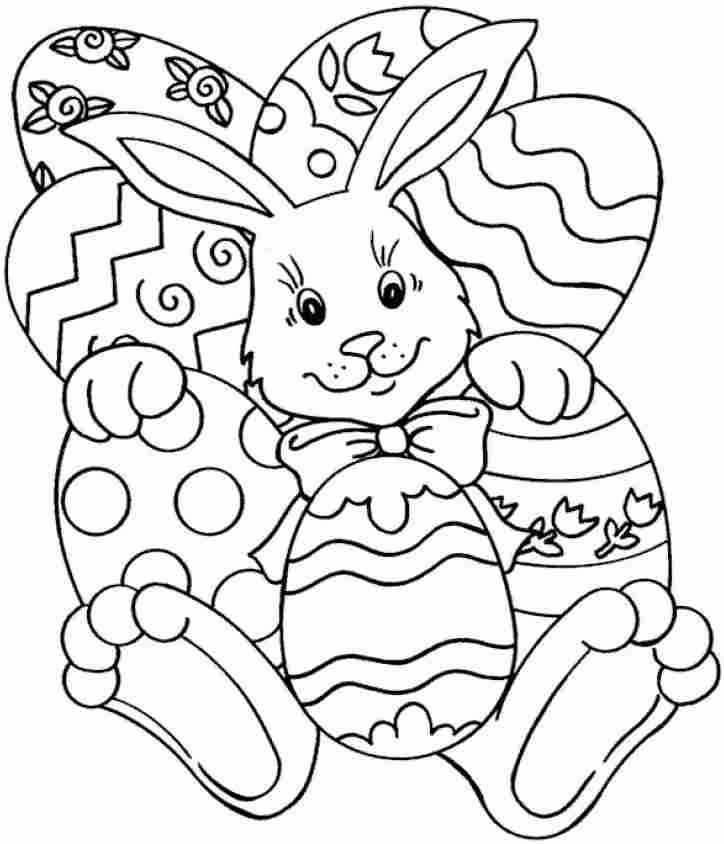 Printable Free Coloring Sheets Easter Bunny For Little Kids - #16599.