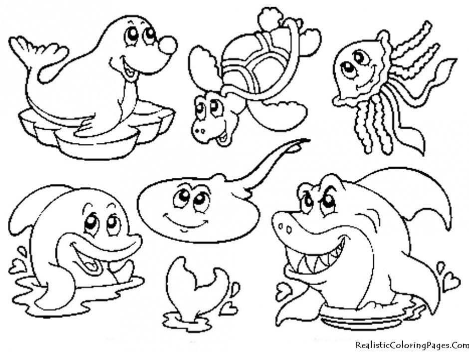 Sea Animals Coloring Pages Free Printable Hagio Graphic Sea 286883 