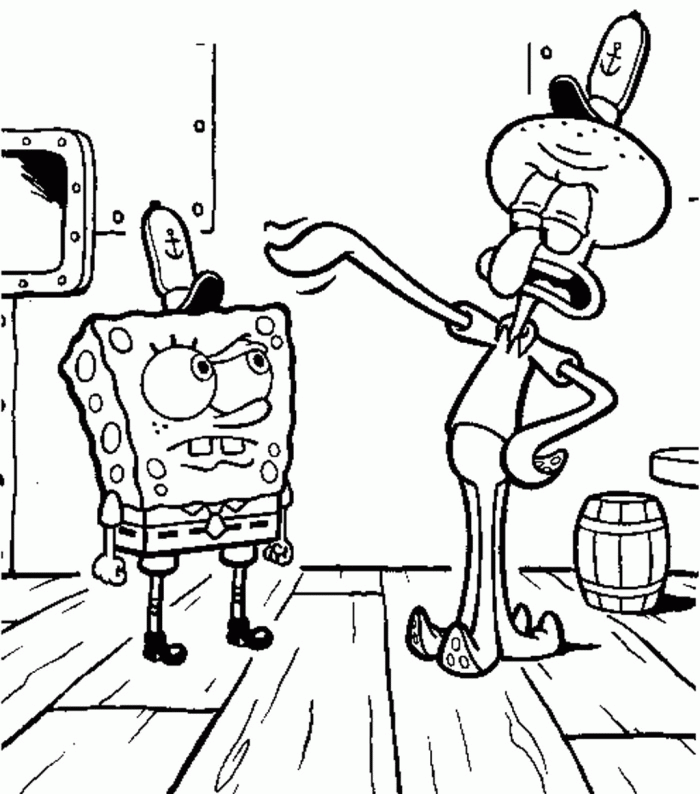 Spongebob And Patrick And Squidward - Coloring Home