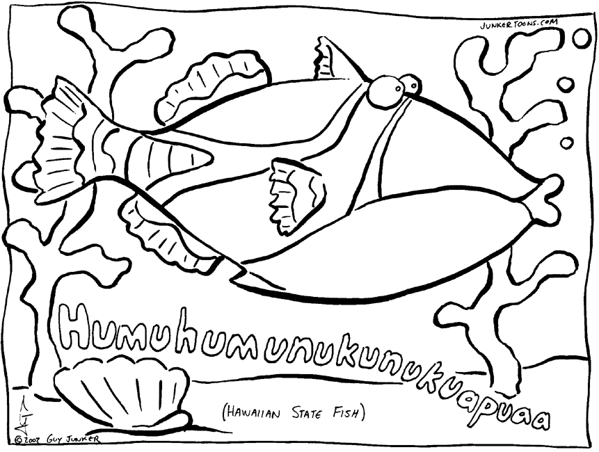 hawaiian state fish Colouring Pages