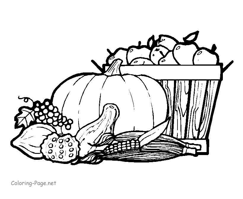 Thanksgiving Coloring Page - Harvest
