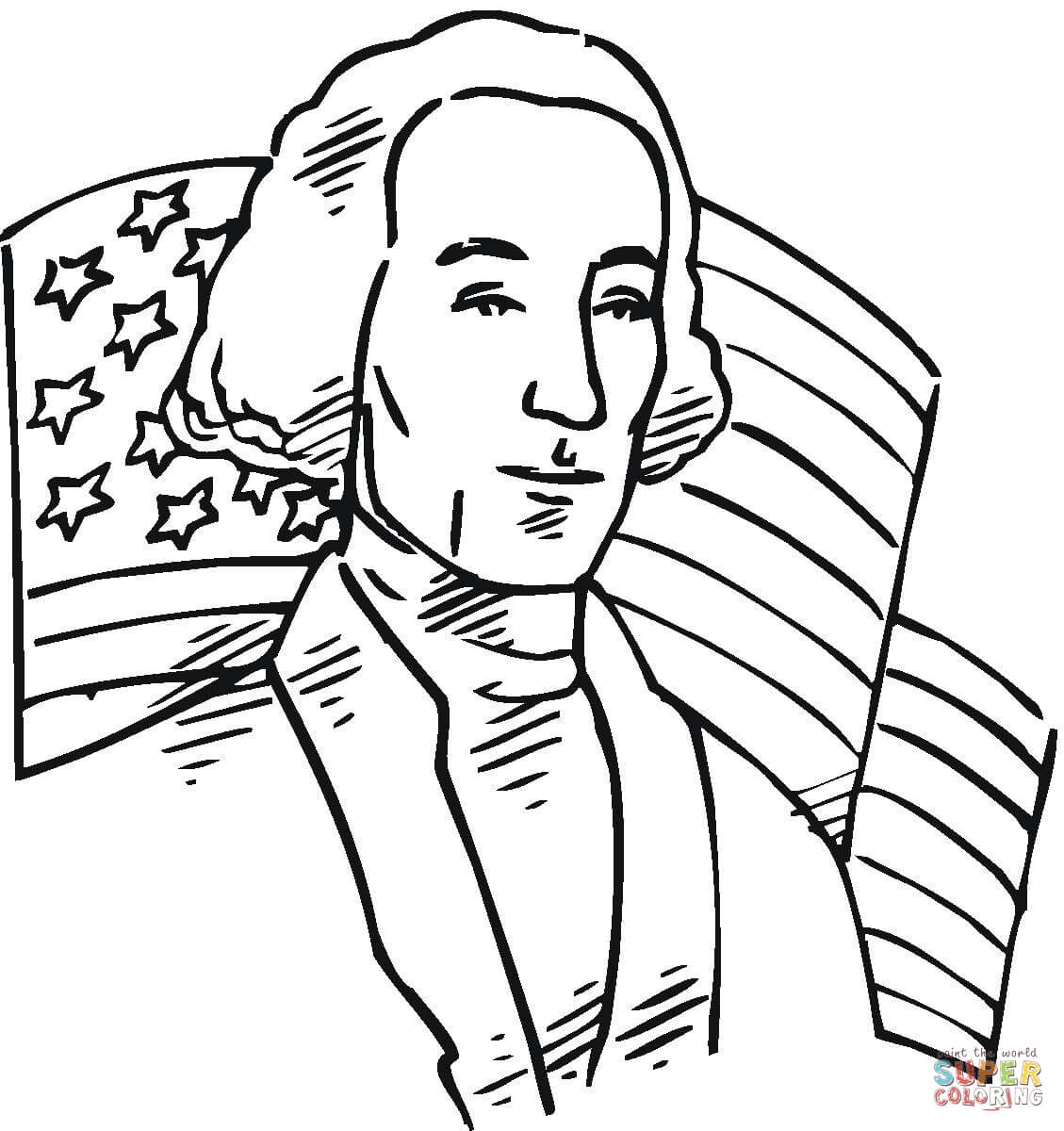 George Washington first president of the USA coloring page | Free ...