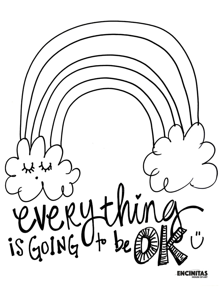 Everything is Going to Be OK Coloring Page (Vertical) – Encinitas House of  Art