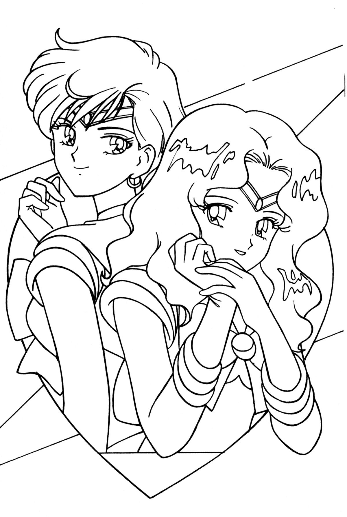 Sailor Uranus and Sailor Neptune Coloring Page // #sailormoon | Sailor moon  coloring pages, Sailor moon fan art, Sailor moon wallpaper
