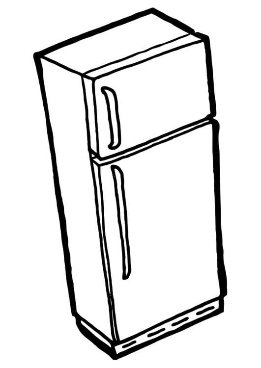 Coloring Page fridge with freezer ...