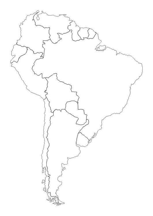 Coloring Page South America - free printable coloring pages | South america  map, America outline, South america