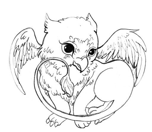 Baby griffin | Dragon coloring page, Detailed coloring pages, Animal coloring  pages