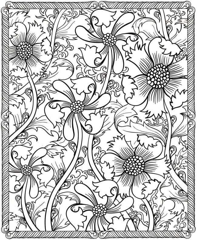 Hard Coloring Pages for Adults - Best Coloring Pages For Kids | Pattern coloring  pages, Flower coloring pages, Coloring pages