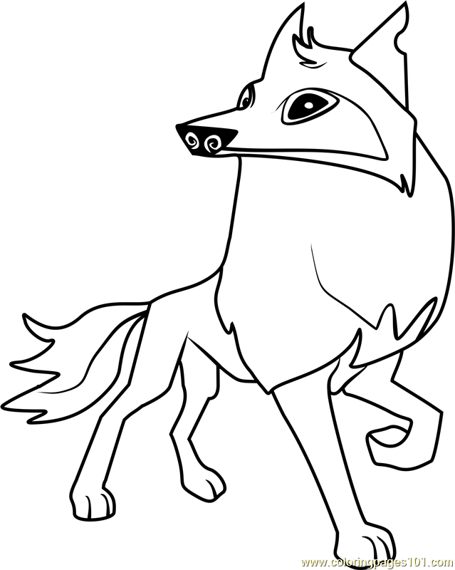 Arctic wolf Animal Jam Coloring Page for Kids - Free Animal Jam Printable Coloring  Pages Online for Kids - ColoringPages101.com | Coloring Pages for Kids
