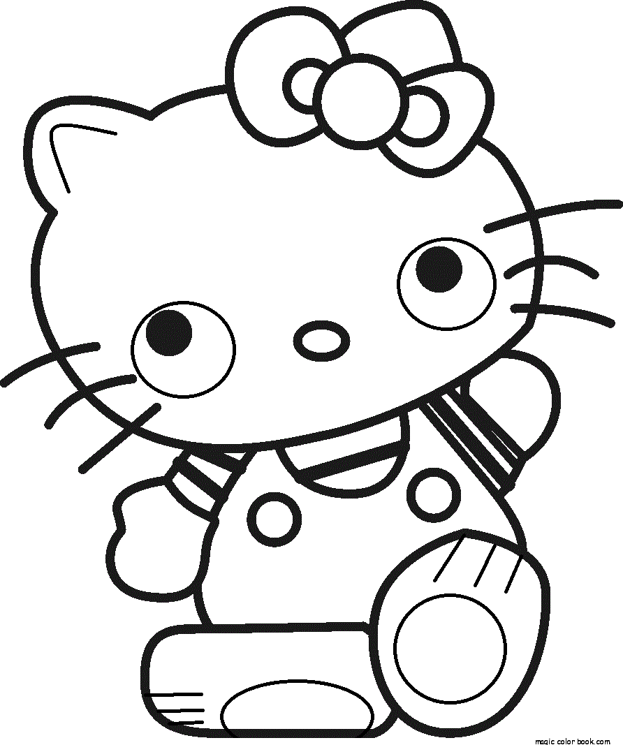 Girls cat-cartoon hello kitty coloring pages online free print