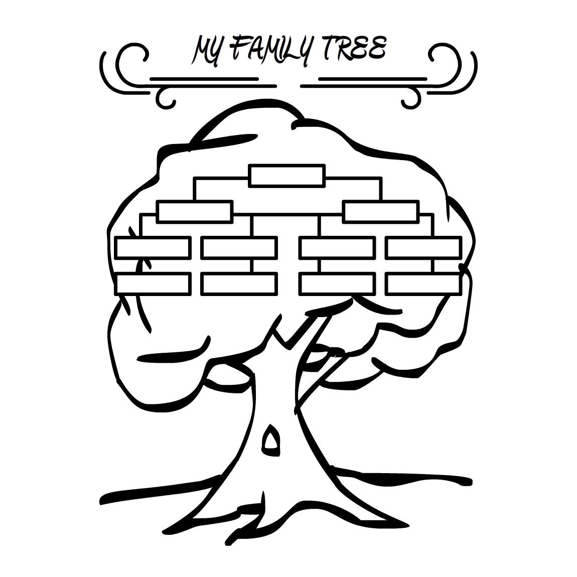 Family Tree - Coloring Pages for Kids and for Adults