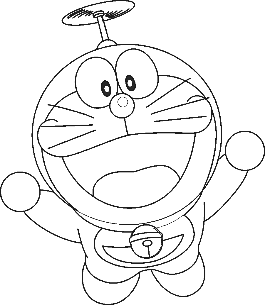 Flying Doraemon Cartoon Coloring Pages | Cartoon Coloring pages of ...
