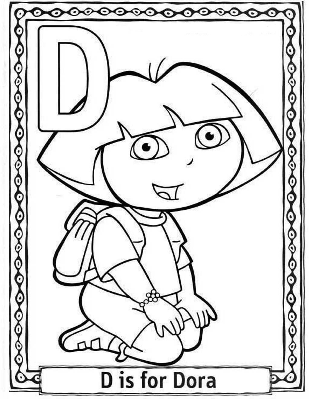 Dora Quiet Alphabet Coloring Pages | Alphabet Coloring pages of ...