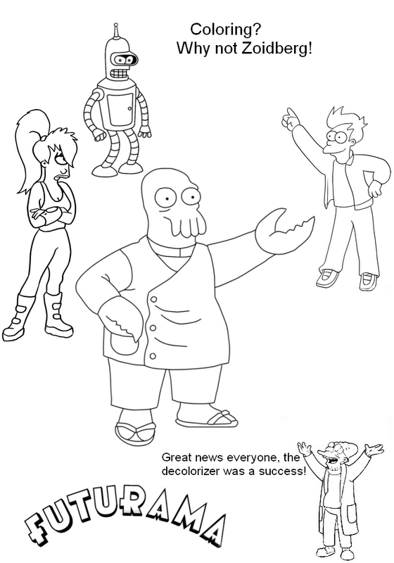 Futurama characters coloring page