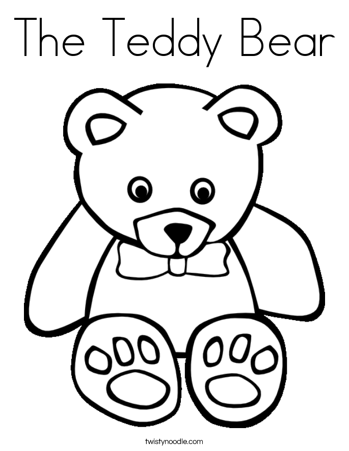 The Teddy Bear Coloring Page - Twisty Noodle