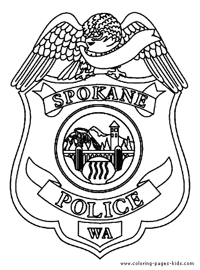 Police Badges Coloring Page