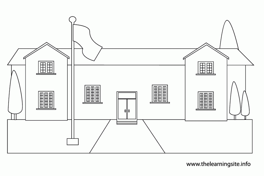 Best Photos of Schoolhouse Outline For Coloring - Schoolhouse Clip ...