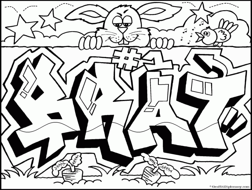 Easy Coloring Pages for Teenagers Graffiti #3273 Coloring Pages ...
