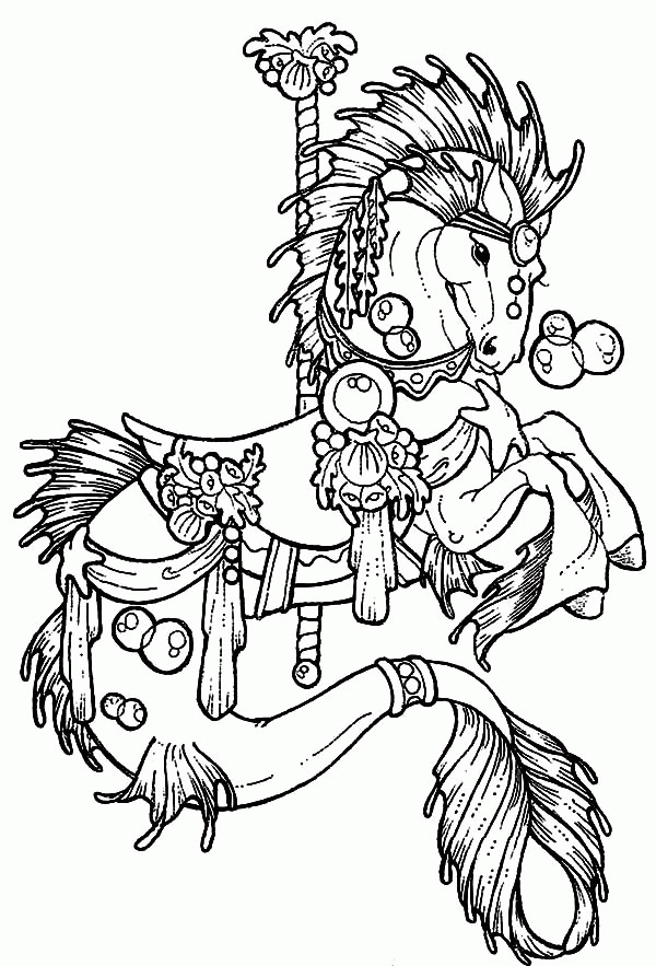 Carousel Horse Colouring Pages - Coloring Pages for Kids and for ...