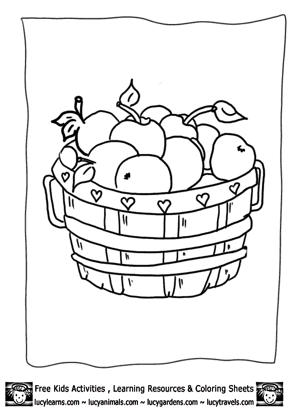 Fruit Basket Coloring Pages To Print - Coloring Home