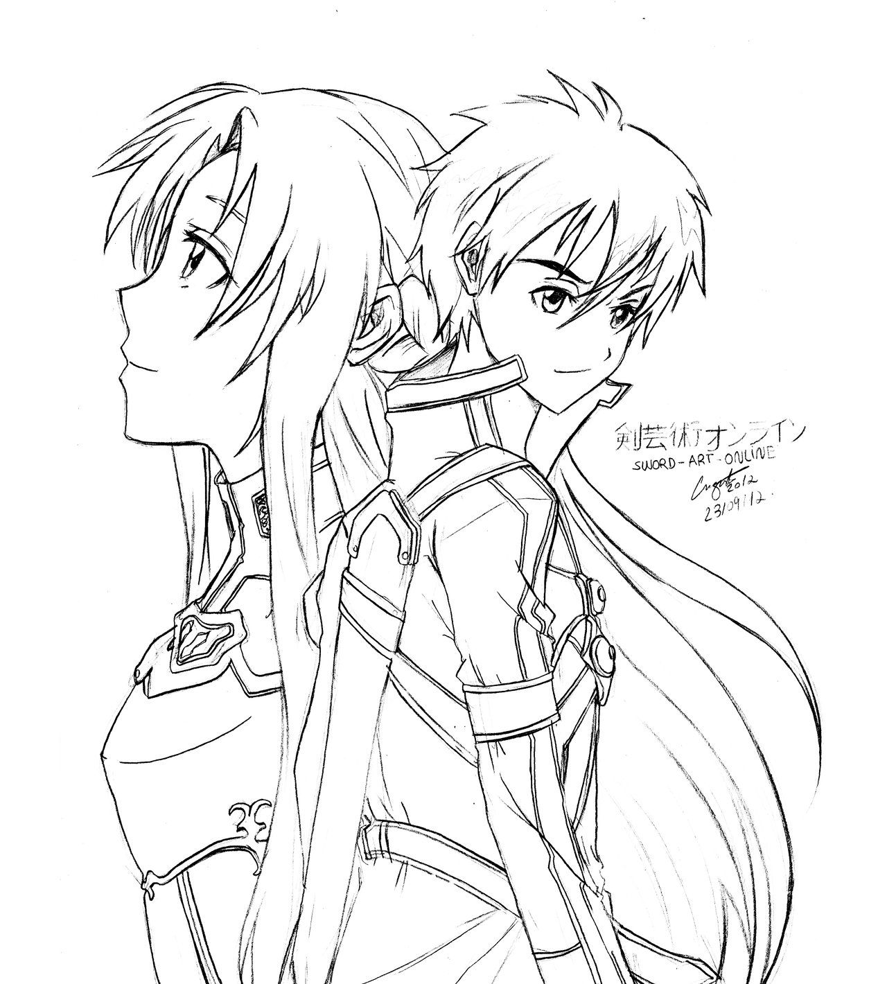 Sao Kirito And Asuna Drawing: Kirito And Asuna By Willixl Manga