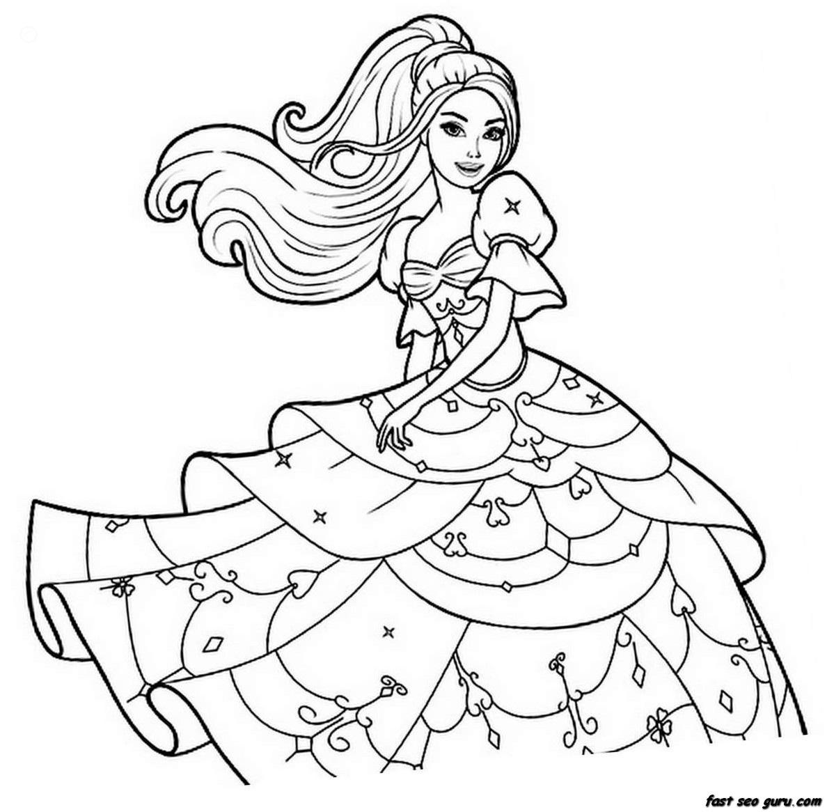 Barbie Color Pages Beautiful for free - Coloring pages