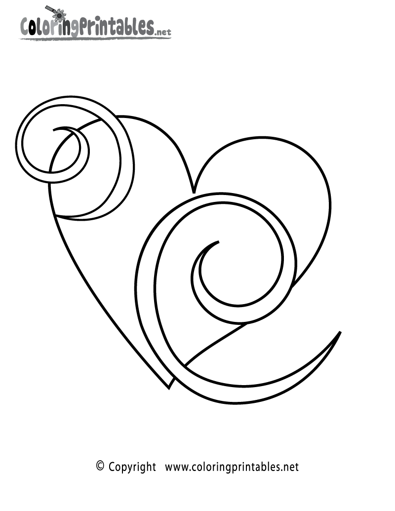 Heart Swirls Coloring Page - A Free Girls Coloring Printable