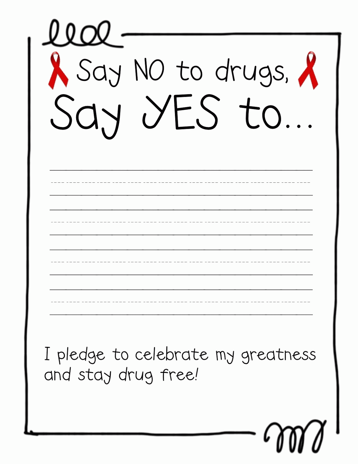 Free Printable Coloring Pages For Red Ribbon Week - Coloring Home