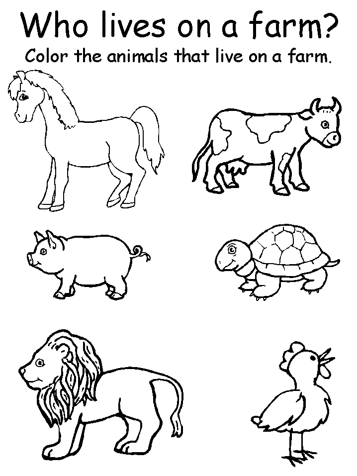 Colour In Farm Animals - Coloring Pages for Kids and for Adults